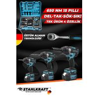 STAHLKRAFT STH 9280 Plus 700 Nm 58Vf 15 pil Akülü Kömürsüz Yüksek Tork Somun Sökme